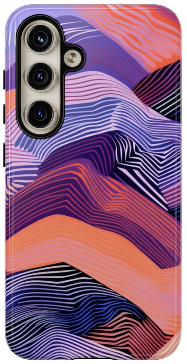 Abstracte Golvende Strepen – Telefoonhoesje Geschikt voor Samsung Galaxy S24