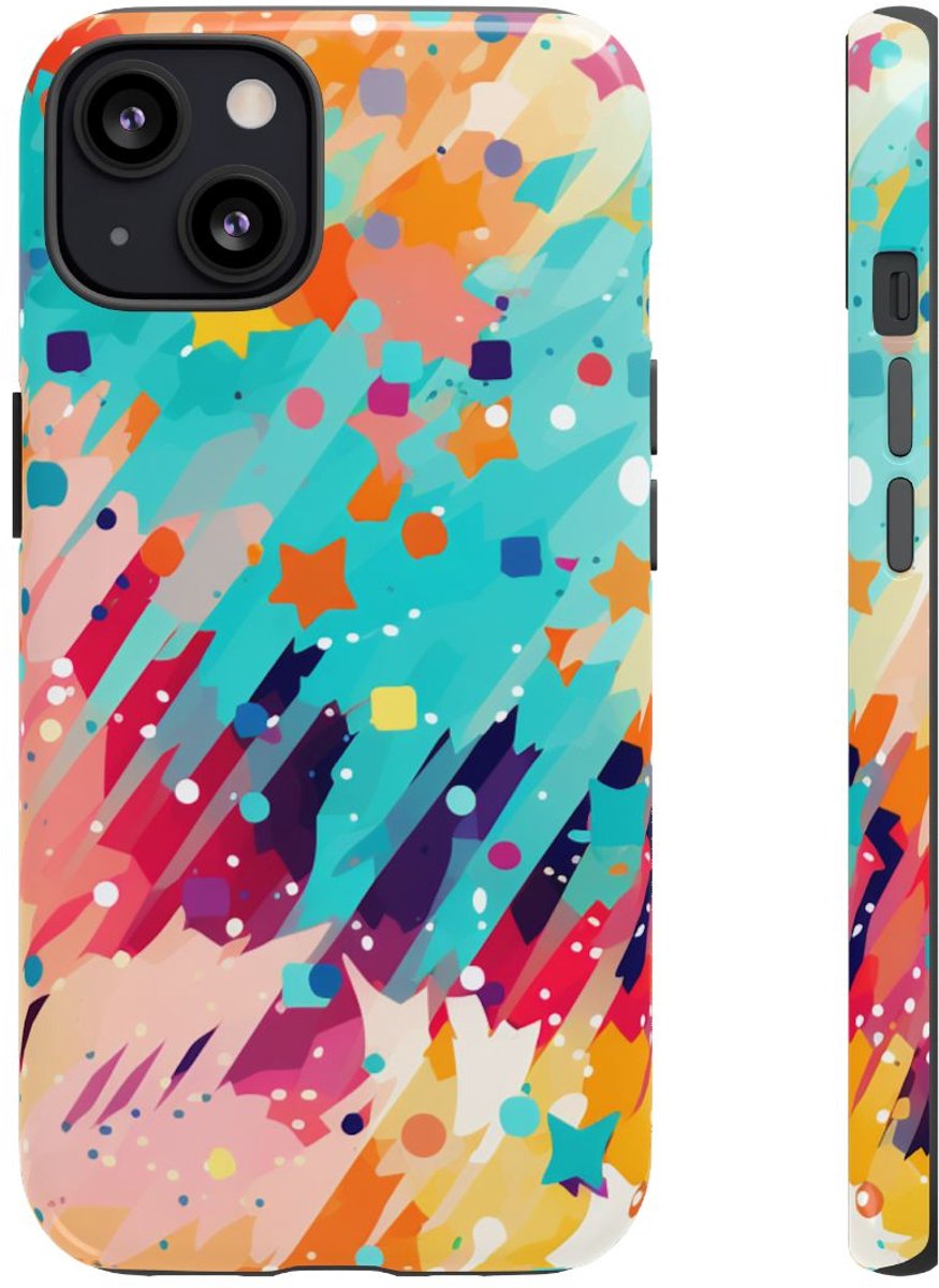 Kleurrijk Abstract Spattenpatroon – Telefoonhoesje Geschikt voor iPhone 13