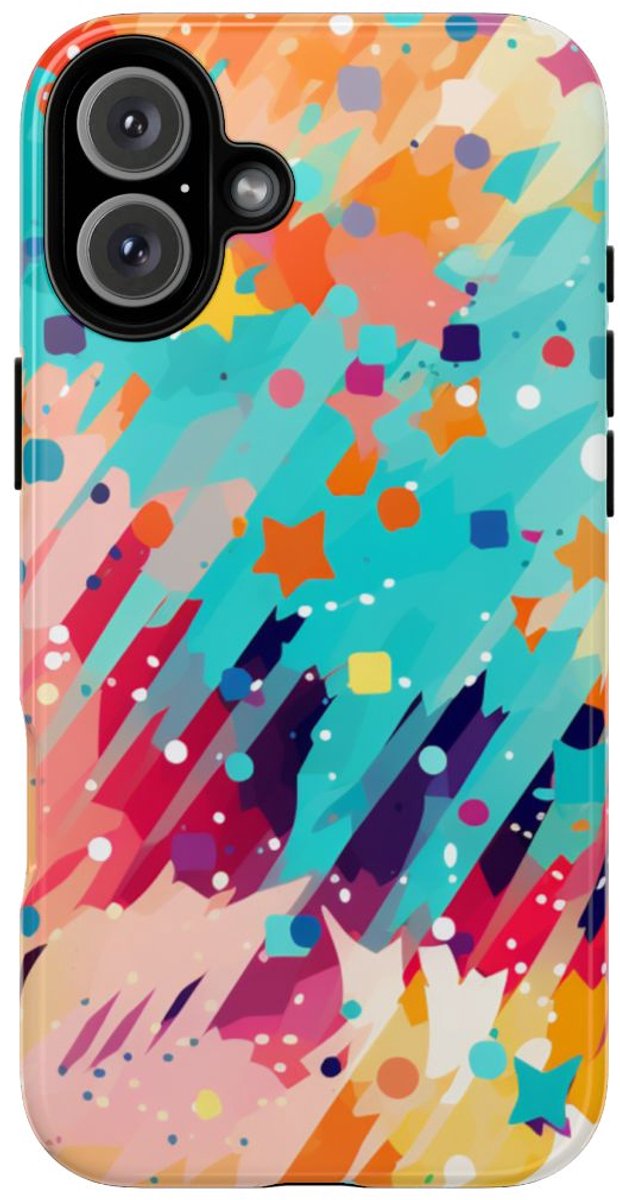 Kleurrijk Abstract Spattenpatroon – Telefoonhoesje Geschikt voor iPhone 16 Plus