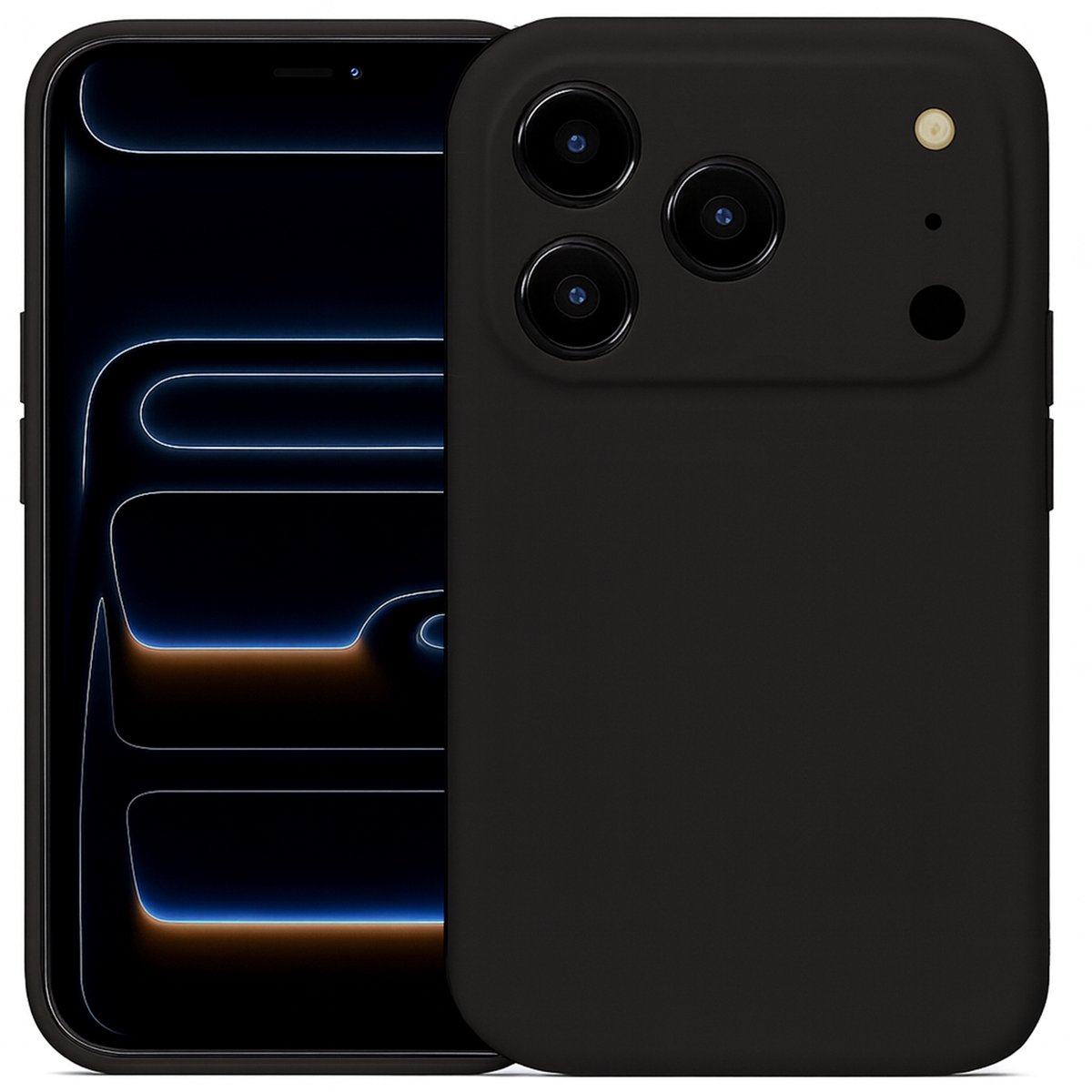 Hoesje geschikt voor iPhone 17 Pro - Mat Back Case Zwart
