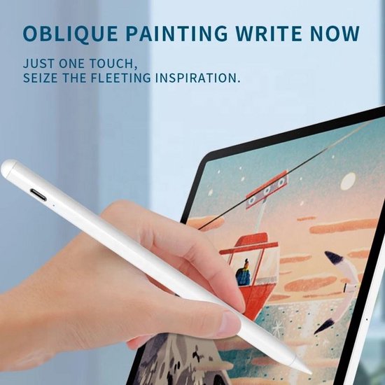 Capacitieve iPad-pen met batterij-indicator en snel opladen van Merkloos — afbeelding 3