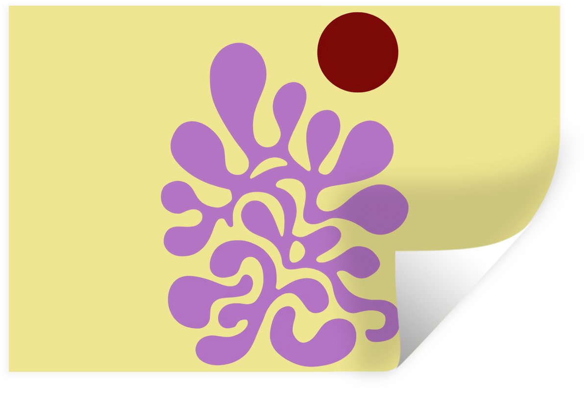 Muurstickers - Sticker Folie - Koraal - Cirkel - Abstract - Geel - 120x80 cm - Plakfolie -