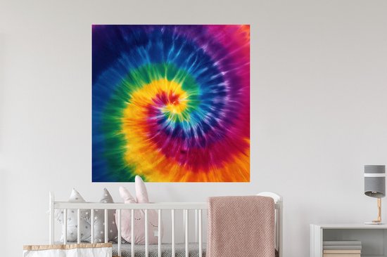 Muurstickers - Sticker Folie - Regenboogkleuren - Spiraal - Kleurrijk - 100x100 cm - Plakfolie - Muurstickers Kinderkamer - Zelfklevend Behang XXL - Zelfklevend behangpapier - Stickerfolie