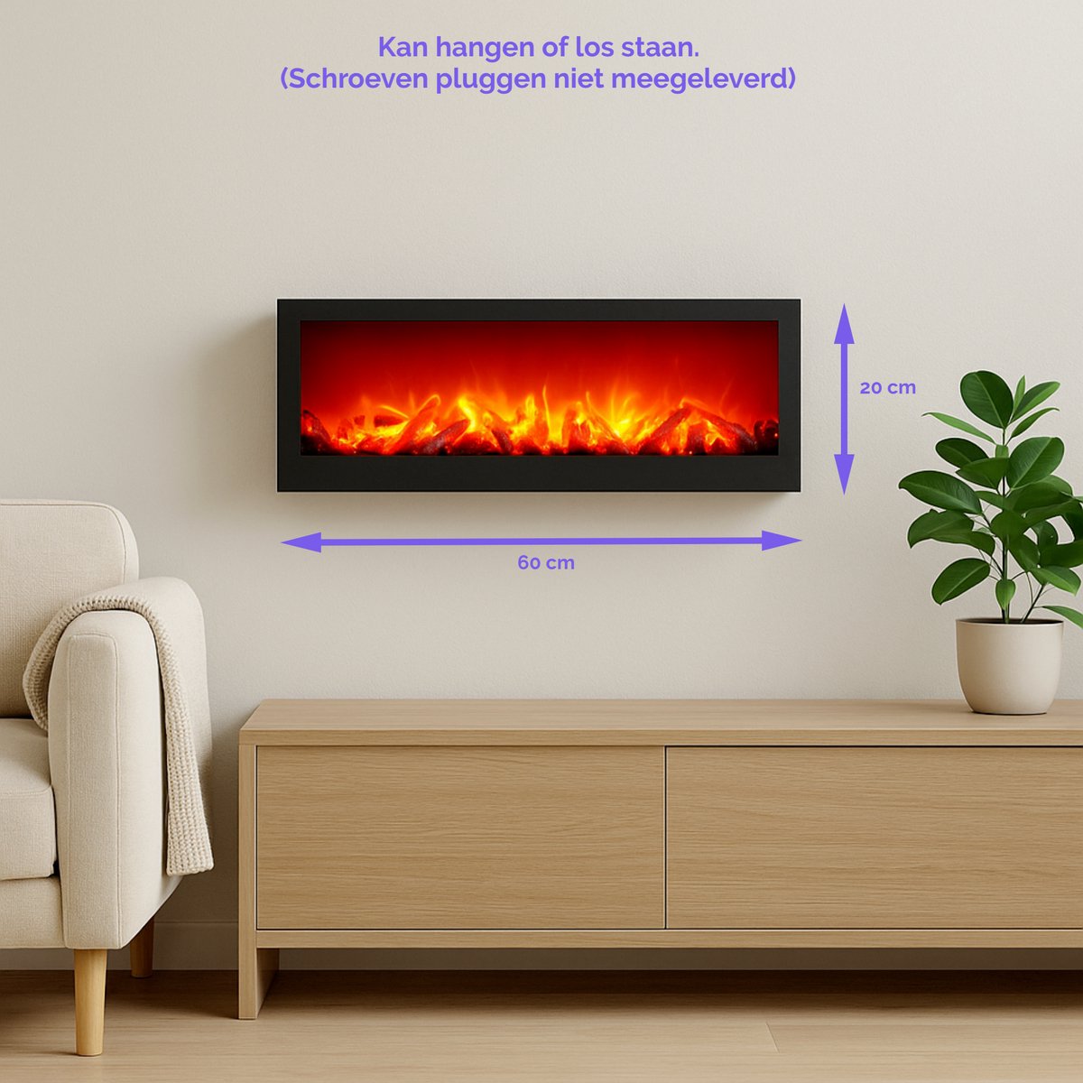 Led Haard Op Batterijen | Vlameffect | 16 X 9 Cm | Geschikt Voor Binnen I15451 T8502