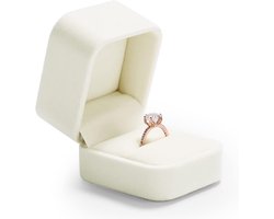 Vitdipy - Ring doosje - Wit Sieradendoos - Bruiloft - Aanzoek - Verloving - Romantiek - Ringdoosje - Opbergdoos - Juwelendoos - Wit