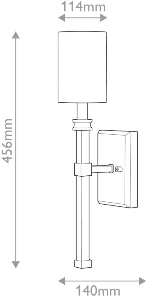 Hinkley LED Wandlamp Moore | 1X E27 Max 40W | Heritage Brass with Ivory Linen Shade