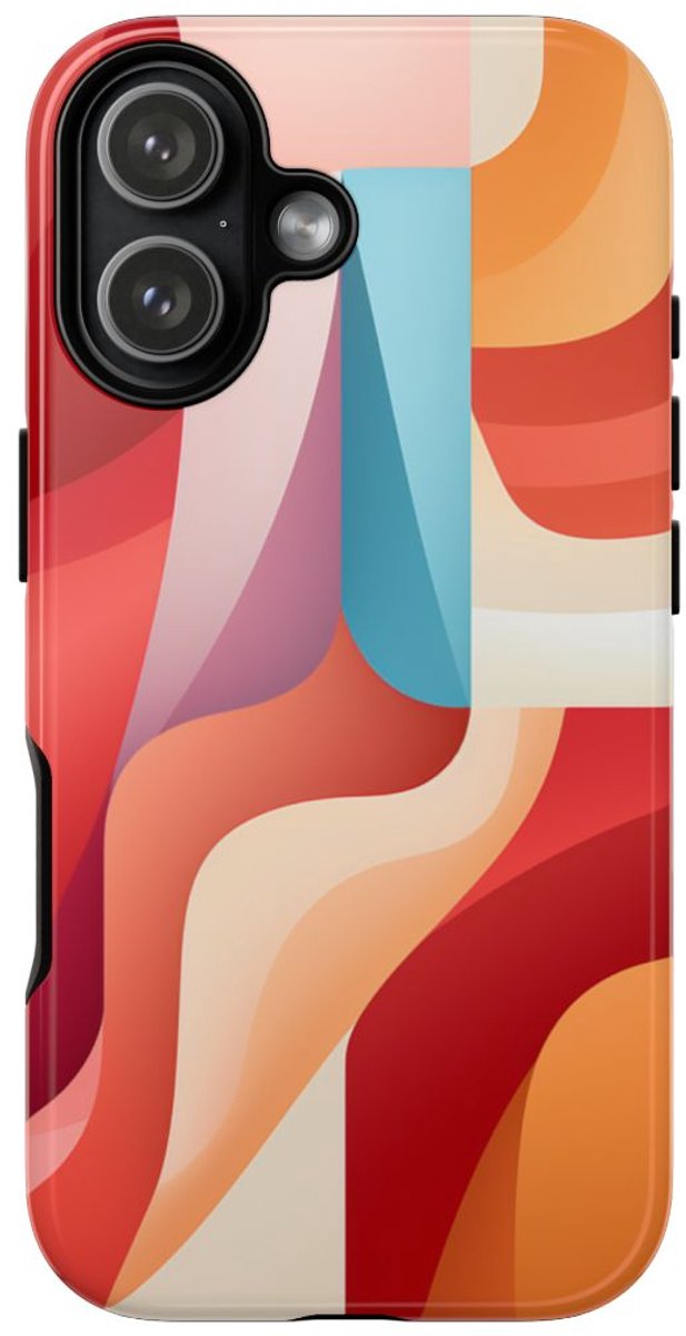 Abstracte Kleurrijke Gebogen Vormen – Telefoonhoesje Geschikt voor iPhone 17
