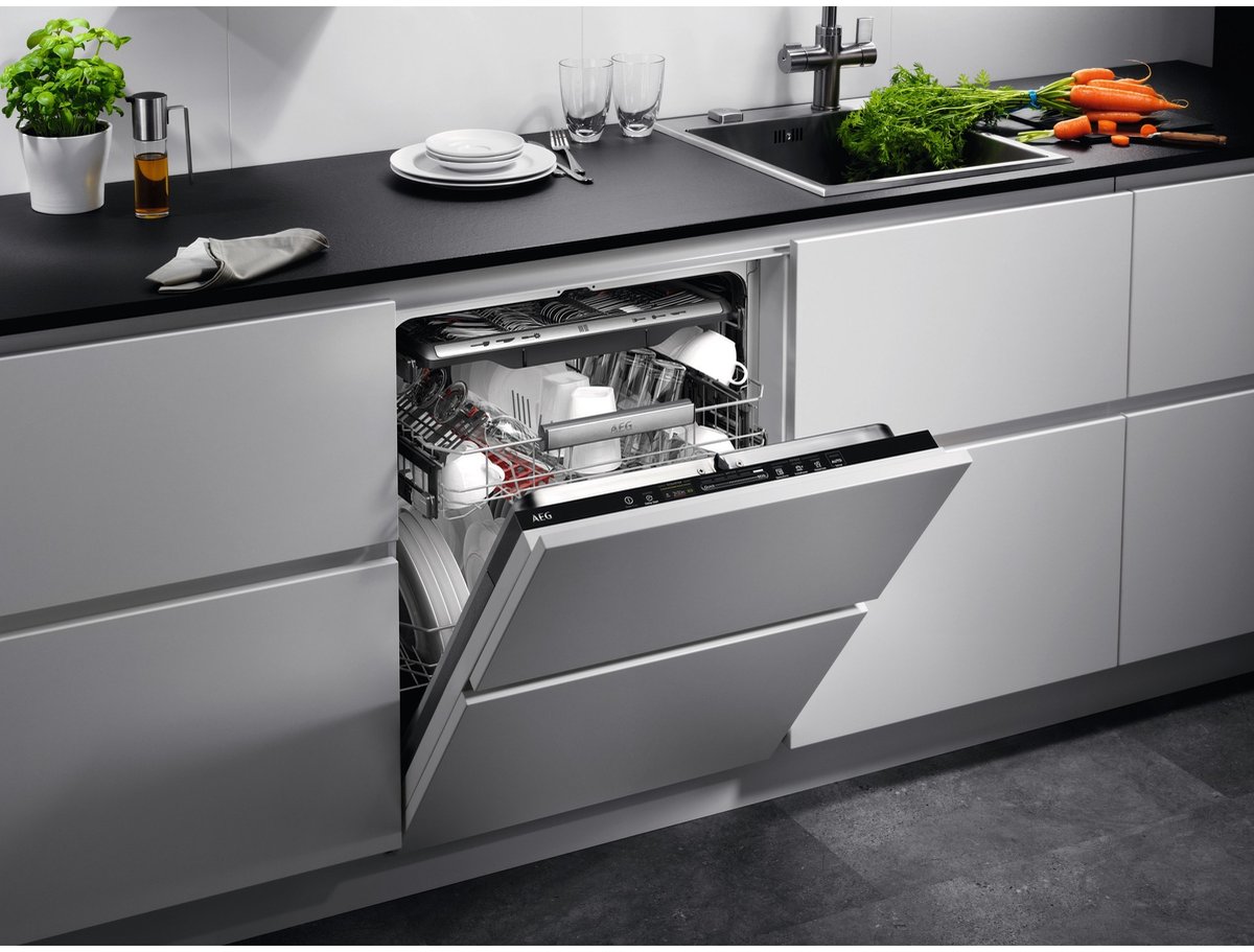 AEG FSK75778P EcoLine Volledig ingebouwd Volledige grootte (60 cm) Zwart Touch Koud Heet 14 couverts