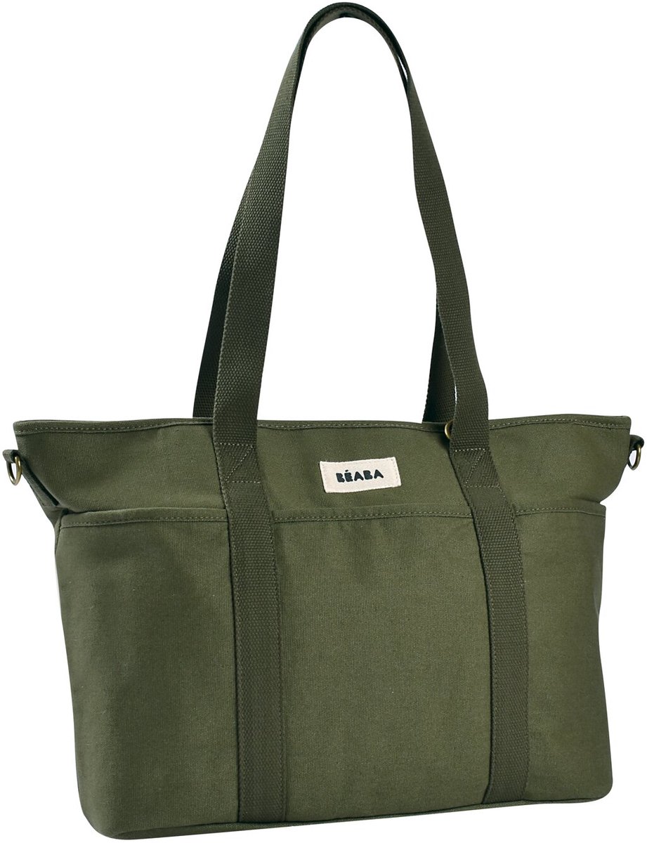 Béaba Madrid Luiertas 22 L - Verzorgingstas in Tote Bag-Model met 11 Vakken - Inclusief Gewatteerd Verschoningsmatje en Isothermisch Vak - PFAS-vrije en Waterafstotende Stof - Kinderwagenbevestiging - Lichen/Seagrass Kaki thumbnail 6