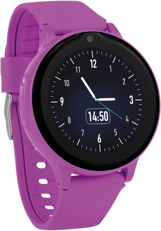 one2track Connect ONE paars | GPS horloge voor kinderen | Bekijk de locatie van je kind. Stel veilige zones in. En videobellen met de leukste smartwatch voor kinderen