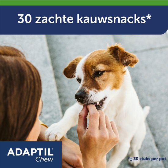 Adaptil Chew 30 stuks - Smakelijk kauwtabletten voor honden - Vermindert angst en spanning - Veilig en niet verslavend