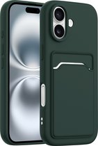 ShieldCase back cover hoesje met pasjeshouder geschikt voor iPhone 17 (donkergroen) – sterke case met kaarthouder, premium bescherming en slank design