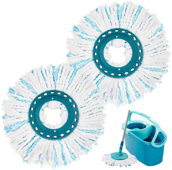 Balai à disque Clean Twist de rechange - 2 pièces - adapté au balai Leifheit - balai en microfibre adapté aux systèmes de balai à disque Clean Twist de Leifheit - pour tous les types de sols