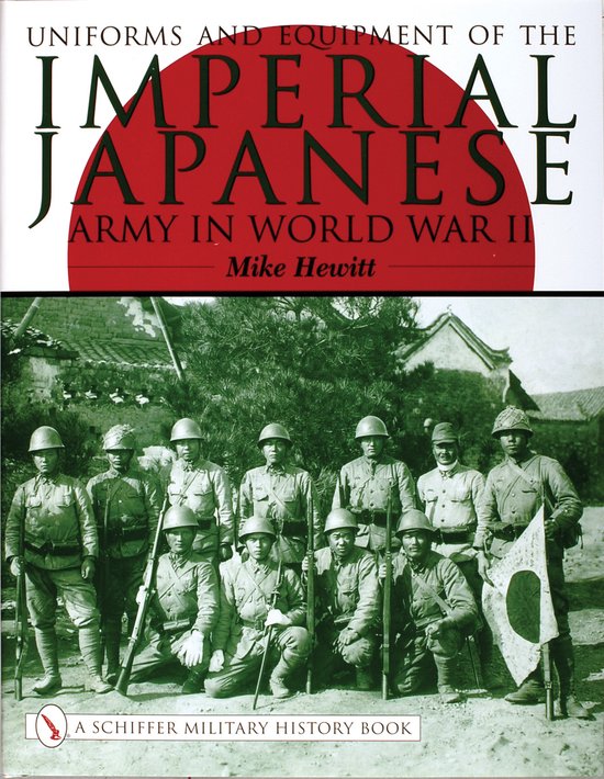 Boek "Uniforms and Equipment of the Imperial Japanese Army in World War II" met soldaten in uniformen.