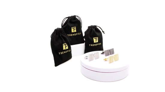 Boutons de manchette carrés - Couleur Argent - Dentelé - Boutons de manchette - Cadeau de la Vaderdag - Cadeau de la Vaderdag - Cadeau de la Vaderdag pour Hem