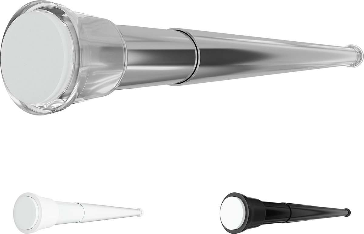 Ibenzoa® Verstelbare telescopische douchegordijnstang van aluminium zonder boren
