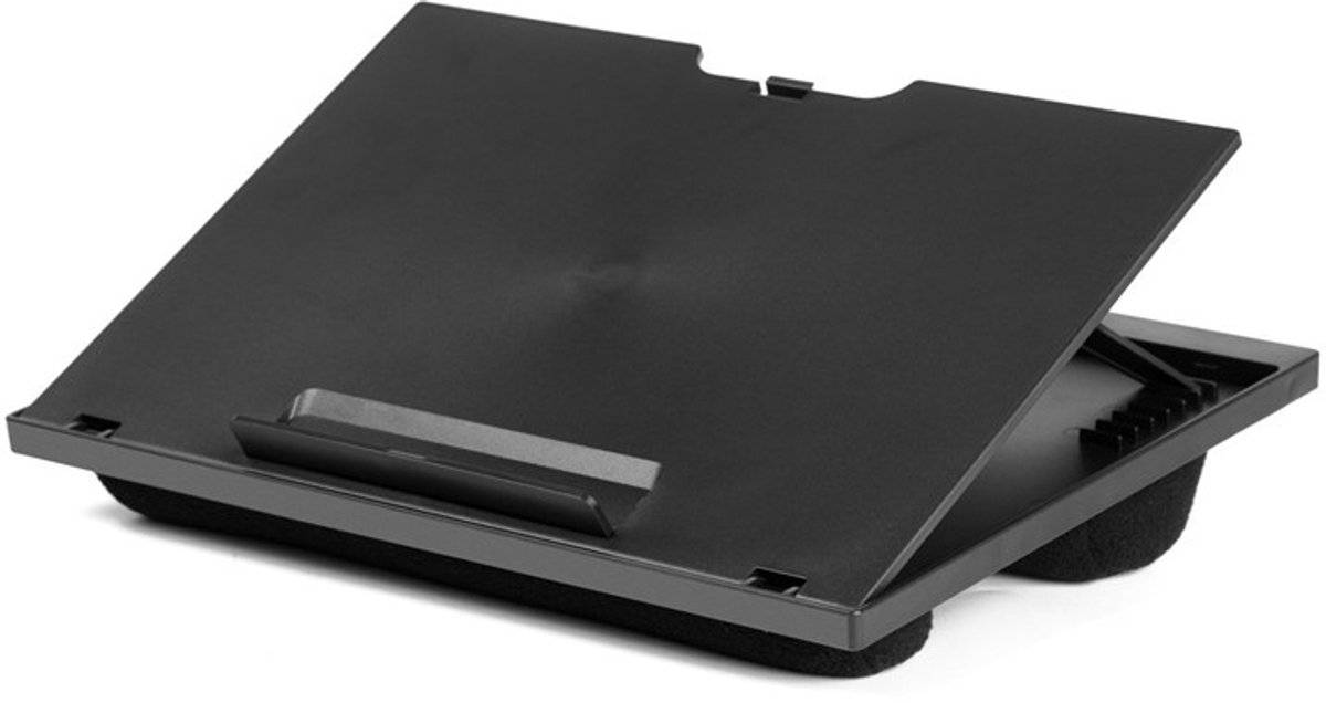 Laptopstandaard - Knieverstelbare laptoptafel - Laptopstandaard met kussen - Kussen - Zwart