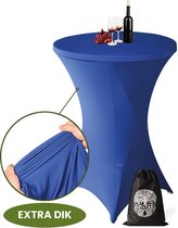 Statafelrok Donker Blauw x 1 – ∅80-85 x 110 cm – Luxe Extra Dikke Stretch Stof – Inclusief Opbergtas – Kras- en Kreukvrije Statafelhoes – Perfect voor Horeca, Bruiloften en Feesten