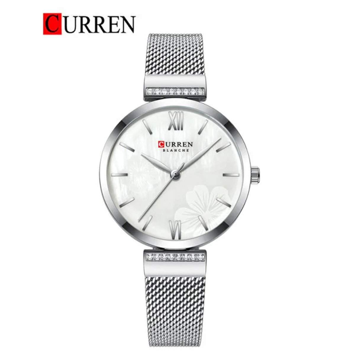 Curren Horloge - Vrouwen - Zilverkleurig met Witte Wijzerplaat - Model 9067 - Luxe Dameshorloge - Perfect Cadeau