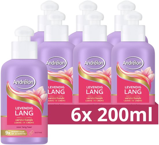 Andrélon - Haarcreme - Levendig Lang - verrijkt met biotine - 6 x 200 ml