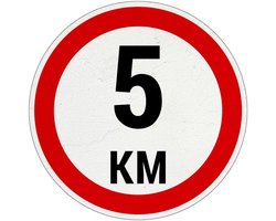 5 km bord | Sign Again materiaal | 15 cm