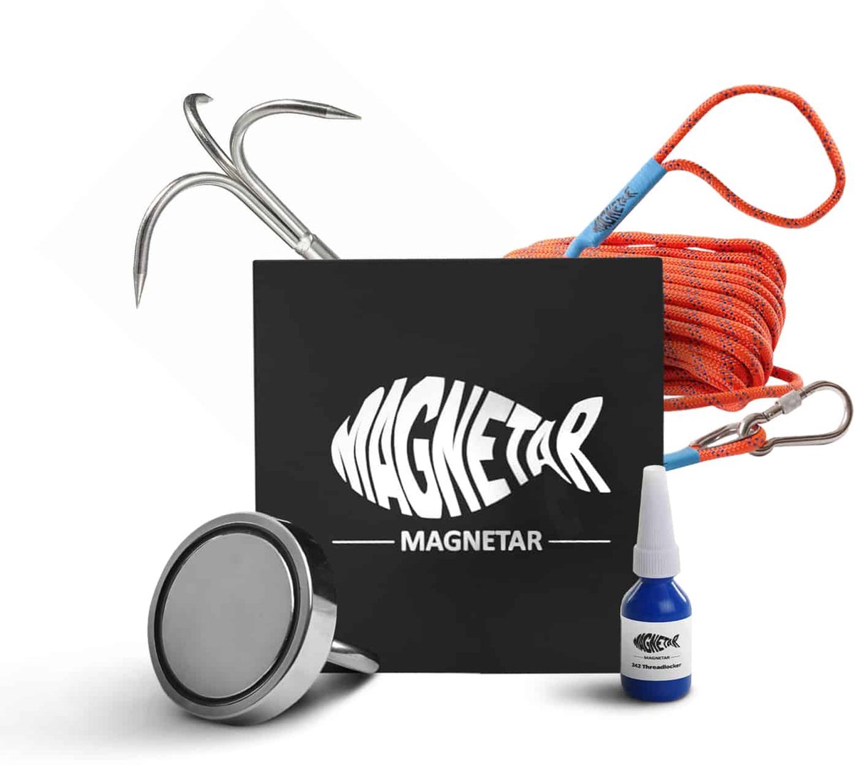 Magnetar Magneetvissen Starterspakket - Vismagneet - Kinderen en Starters - Enkelzijdige 200kg Magneet - Touw en Dreghaak