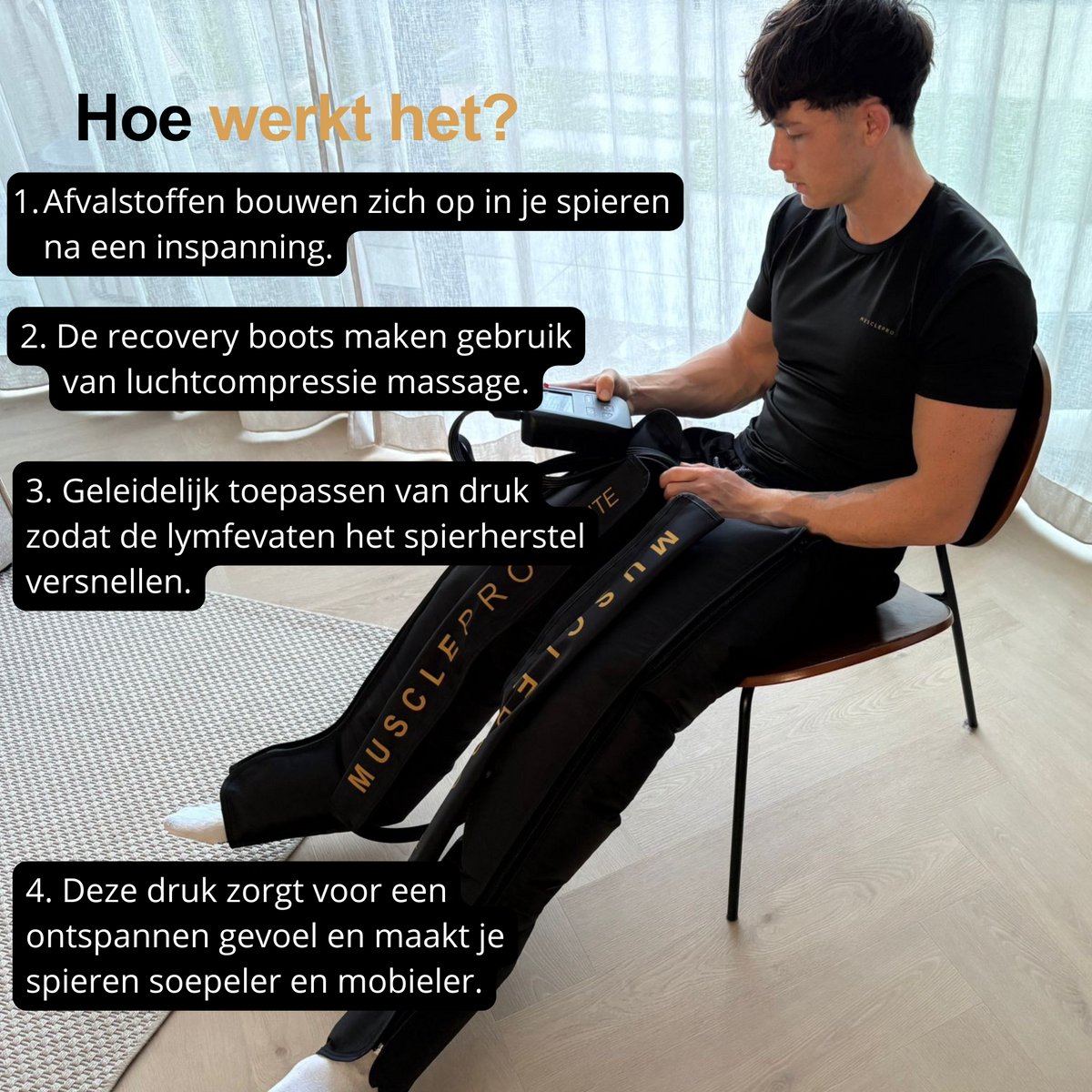 MusclePro AirElite Draadloos Been- en Voetmassageapparaat - afbeelding 3