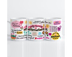 Creasowl® Zelfliefde Affirmaties Mok – Keramische Koffiemok met Positieve Spreuken – Inspirerende Cadeaumok voor Zelfliefde, Ontspanning en Dagelijkse Motivatie – 330 ml - Koffiebeker - Theemok