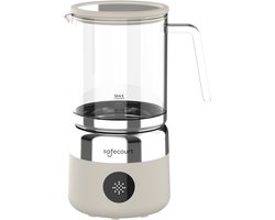 Safecourt Kitchen Glazen Melkopschuimer - Elektrische melkopschuimer - Glazen kan & PFAS-vrij -…
