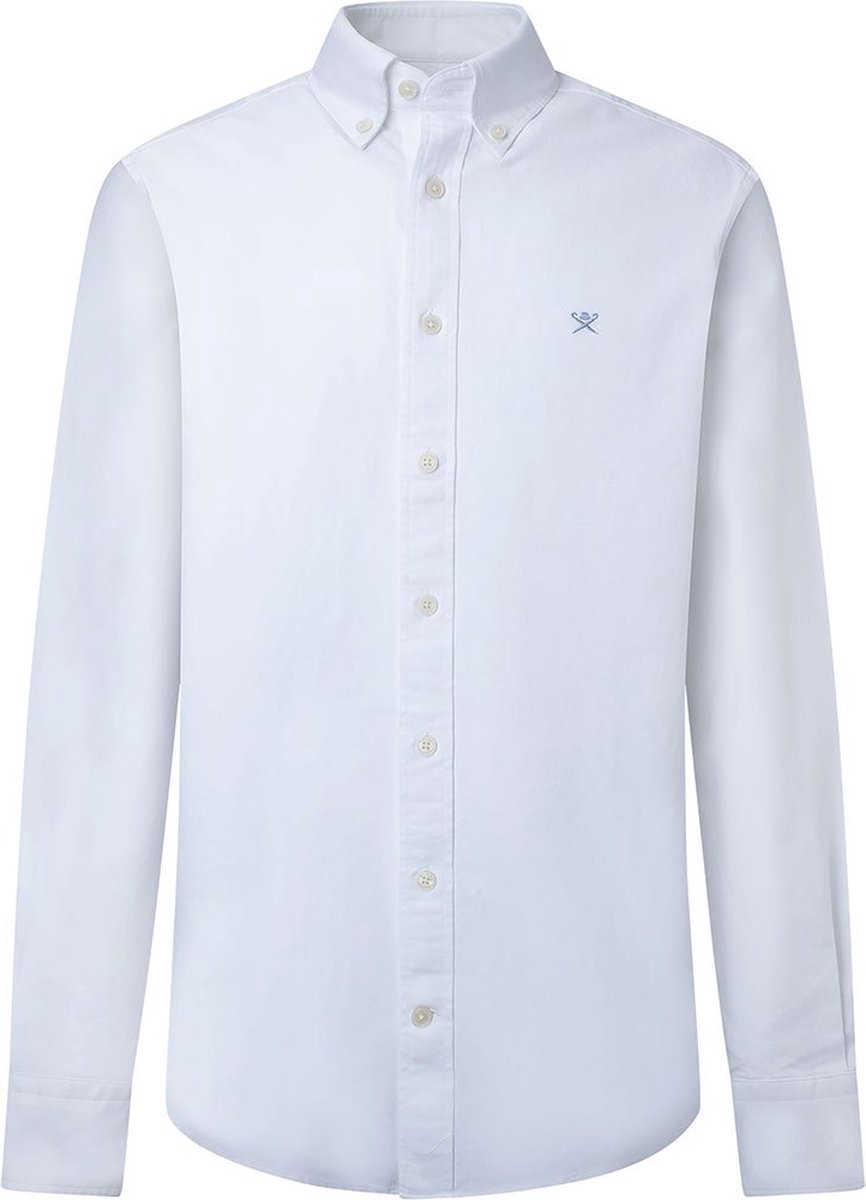 Hackett Washed Oxford Tailored Fit Overhemd Met Lange Mouwen Wit XL Man