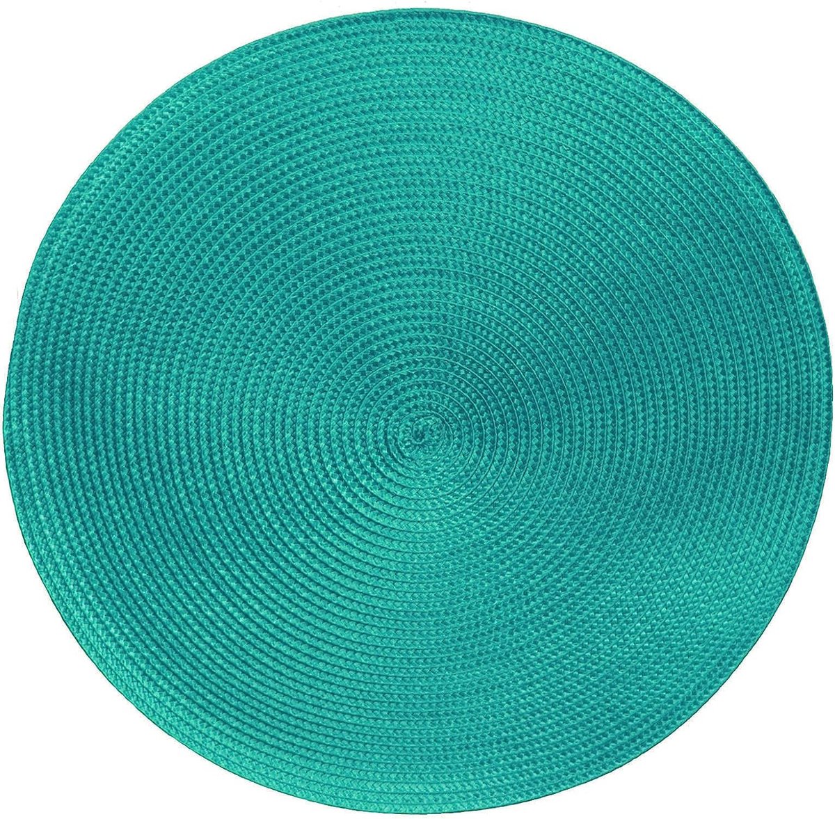 placemats in set van 4, Ø 38 cm, afwasbaar, turquoise