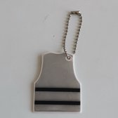 Reflecterende sleutelhanger - 1 stuks - Hesje - Zilver/Wit