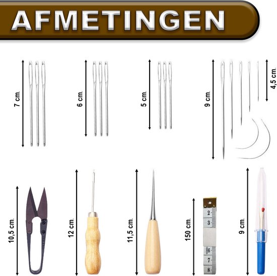 Leer Veteren En Stikponsen - 4-delige Leerbewerking Naai- En
