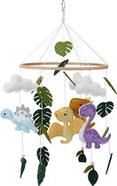 Kersvers - Box mobiel - dino - dinosaurus speelgoed - Vilt - Wieg - Babykamer - zonder muziekarm - jurassic world - dinosaurussen - Mobiel baby jongen - Dieren - Kraamcadeau