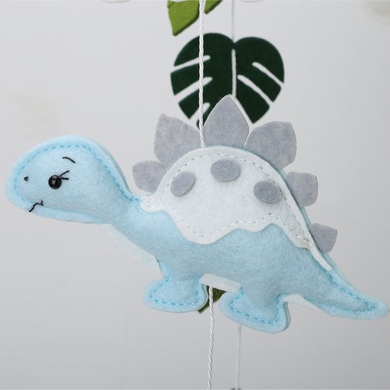 Boxmobiel Dino - Baby Mobiel van Vilt – & Wiegmobiel – Handgemaakt – Unieke Babykamer Decoratie – Zonder Muziekarm - — afbeelding 3