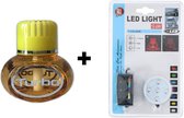 Turbo vanille luchtverfrisser inclusief ledverlichting 12/24 volt met dimmer in 7 kleuren met aanstekerplug