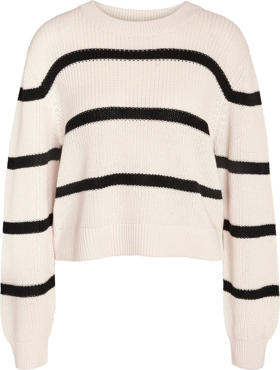 Noisy may Trui Nmmaysa L/s Stripe O-neck Knit 27027632 Eggnog Dames Maat - L