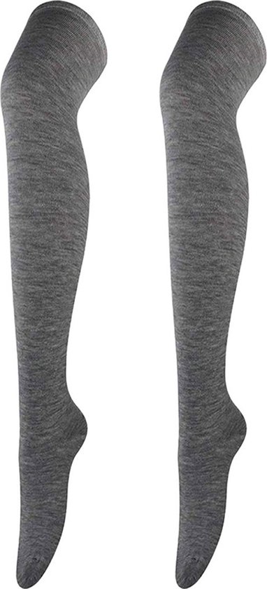 Grijze Kousen - Hoge Sokken Vrouwen - Kousen - Overknee Sokken - Thigh Highs Socks - Knee Socks - One Size