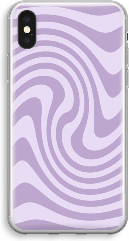Case Company® - Coque pour iPhone XS - Swirl Purple - Coque souple pour téléphone - Protection sur tous les côtés et bord d'écran