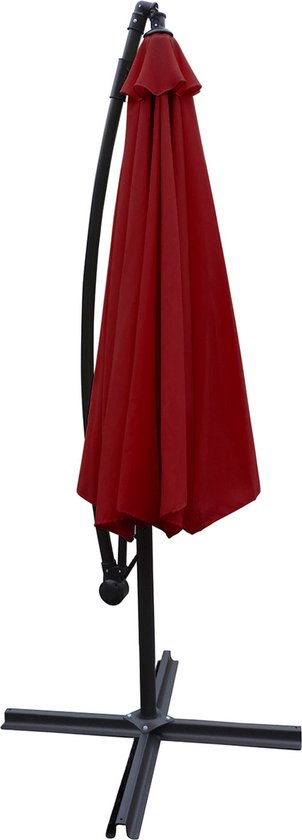 Parasol déporté MOLOKAI carré 2,7x2,7m rouge