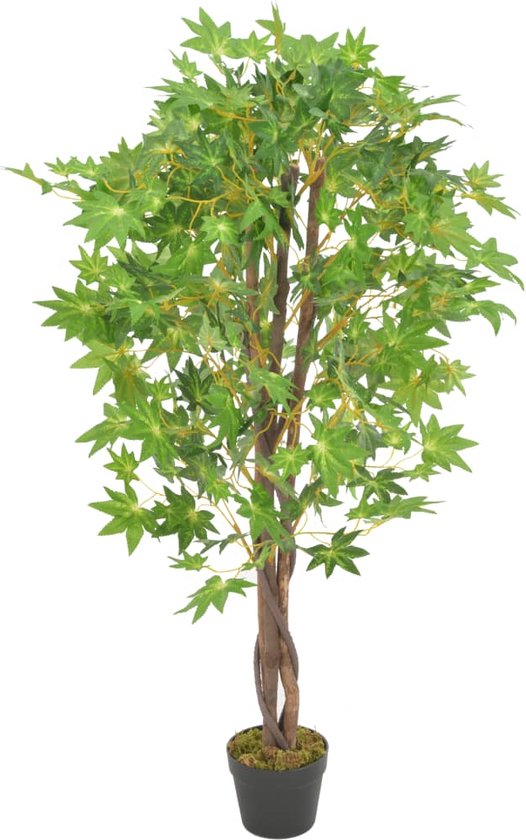 vidaXL - Kunstplant - met - pot - esdoorn - 120 - cm - groen