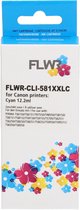 FLWR - Inktcartridge / CLI-581XXL / Cyaan - Geschikt voor Canon
