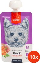 Wanpy Tasty Meat Paste Hond Eend Wortel & Erwt - Voordeelpack 10 Stuks - Hondensnack