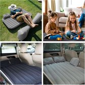 Opblaasbaar matras voor in de auto, opblaasbaar bed, opvouwbaar, comfortabele autostoel, automatras met elektrische luchtpomp en 3 adapters, 2 kussens en draagtas, voor camping, reizen (grijs)