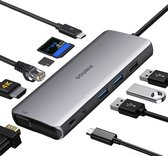 Sounix USB C Hub - 11 in 1 - USB-C docking station - 4K UHD HDMI - VGA - 3x USB 3.0 - Audio Jack 3.5mm