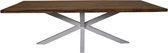 HSM Collection -Rechthoekige tafel tuin - 200x100x76 - Naturel/wit - Teak/metaal