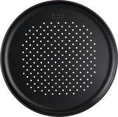 diameter 36 cm gatvorm diameter 36 cm lijn zwart metallic, ideaal diepvriespizza, koolstofstaal, zwart
