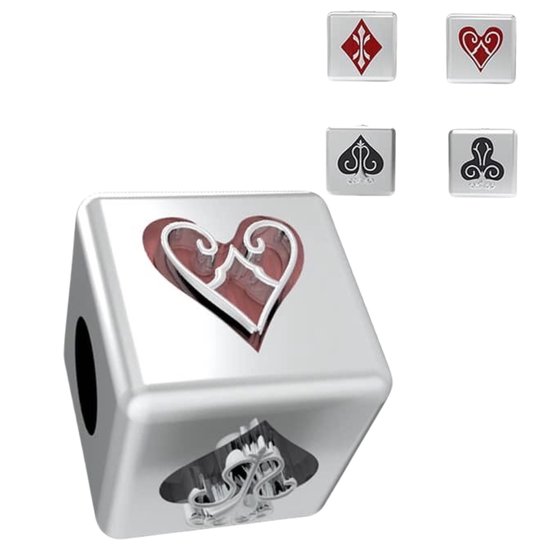 Biba zwart met zilver armbanden set met zilver bedels