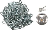 Gotetiso Kogelketting, 5 m, lengte 2,4 mm, diameter kogelketting, verlengketting, parelketting, roestvrij staal, met 20 bijpassende connectoren voor zilveren ketting