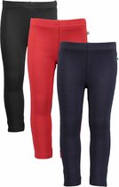 Blue Seven BIO BASICS SET (3stuks) Leggings Zwart, Blauw en Rood - Maat 98